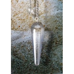 Pendule Cone 6 facettes en cristal de roche